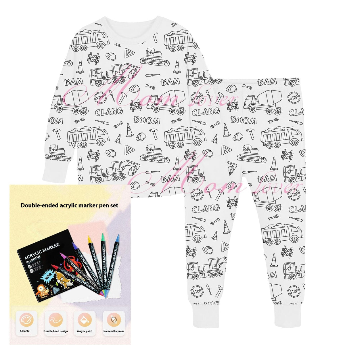 Children's DIY Hand-painted Graffiti Pajamas Suit - Cindi Book