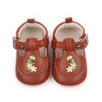 Baby Embroidered PU Leather Soft Bottom Non-slip Toddler Shoes - Cindi Book