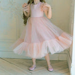 Girls' Birthday Princess Dress With Fluffy Yarn - Cindi Book