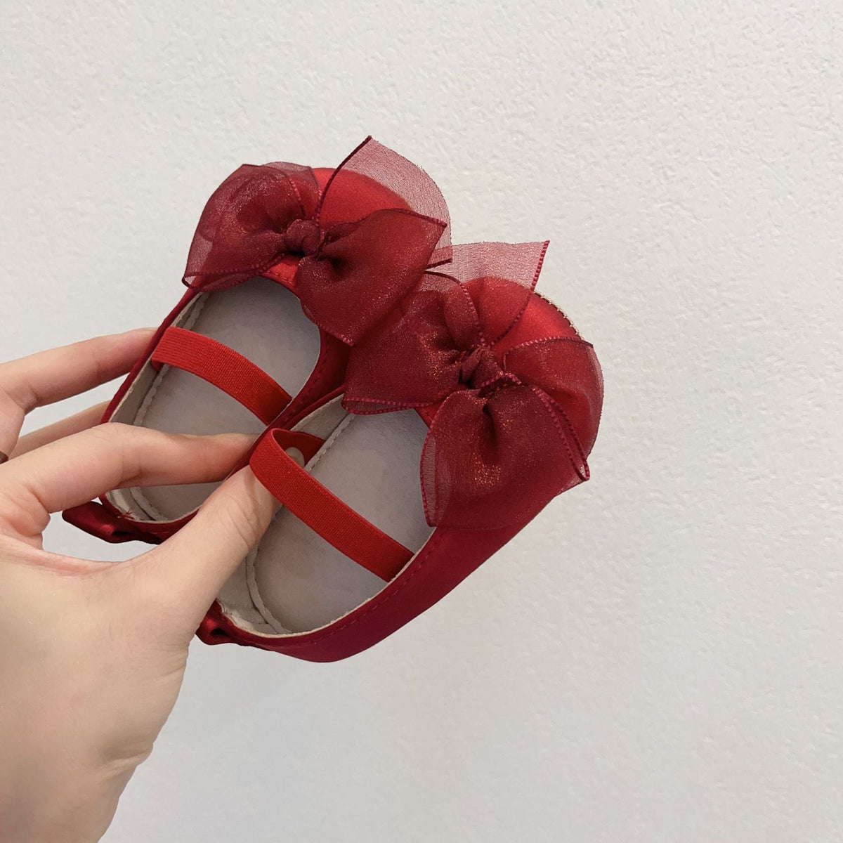 Princess Toddler Soft Bottom Pumps Bow Velcro Small Fabric Shoes - Cindi Book