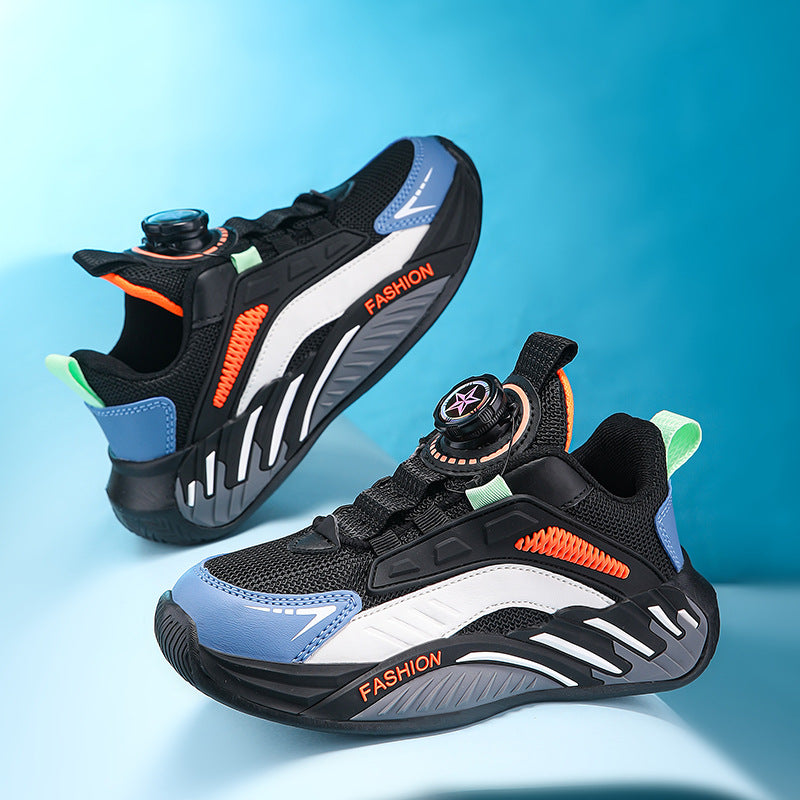 New Autumn Non-Slip Soft-Soled Running Sneakers With Rotating Buckles For Older And Teenage Kids - Cindi Book