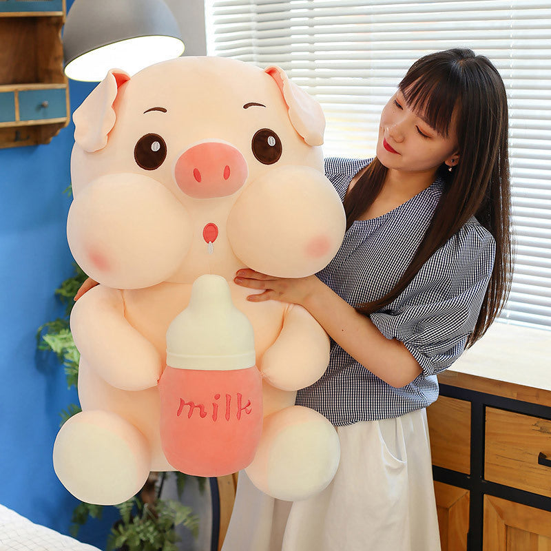 Baby Bottle Pig Ragdoll Plush Toy Doll - Cindi Book