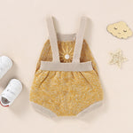 Ins Hot Fall New Baby Sunflower Embroidered Straps Knitted Jumpsuit - Cindi Book