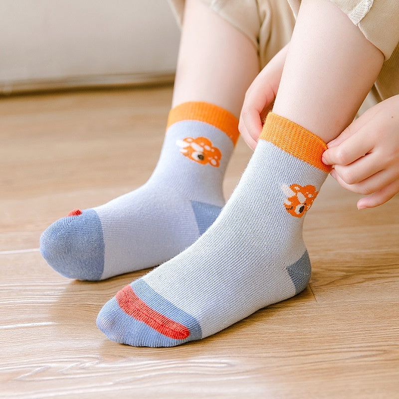 Autumn And Winter Cartoon Dinosaur Mid-calf Cotton Warm Sports Boys' Socks - Cindi Book