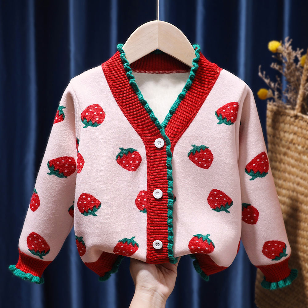 Girls' Fleece-lined Western Style Knitted Sweater Coat - Cindi Book