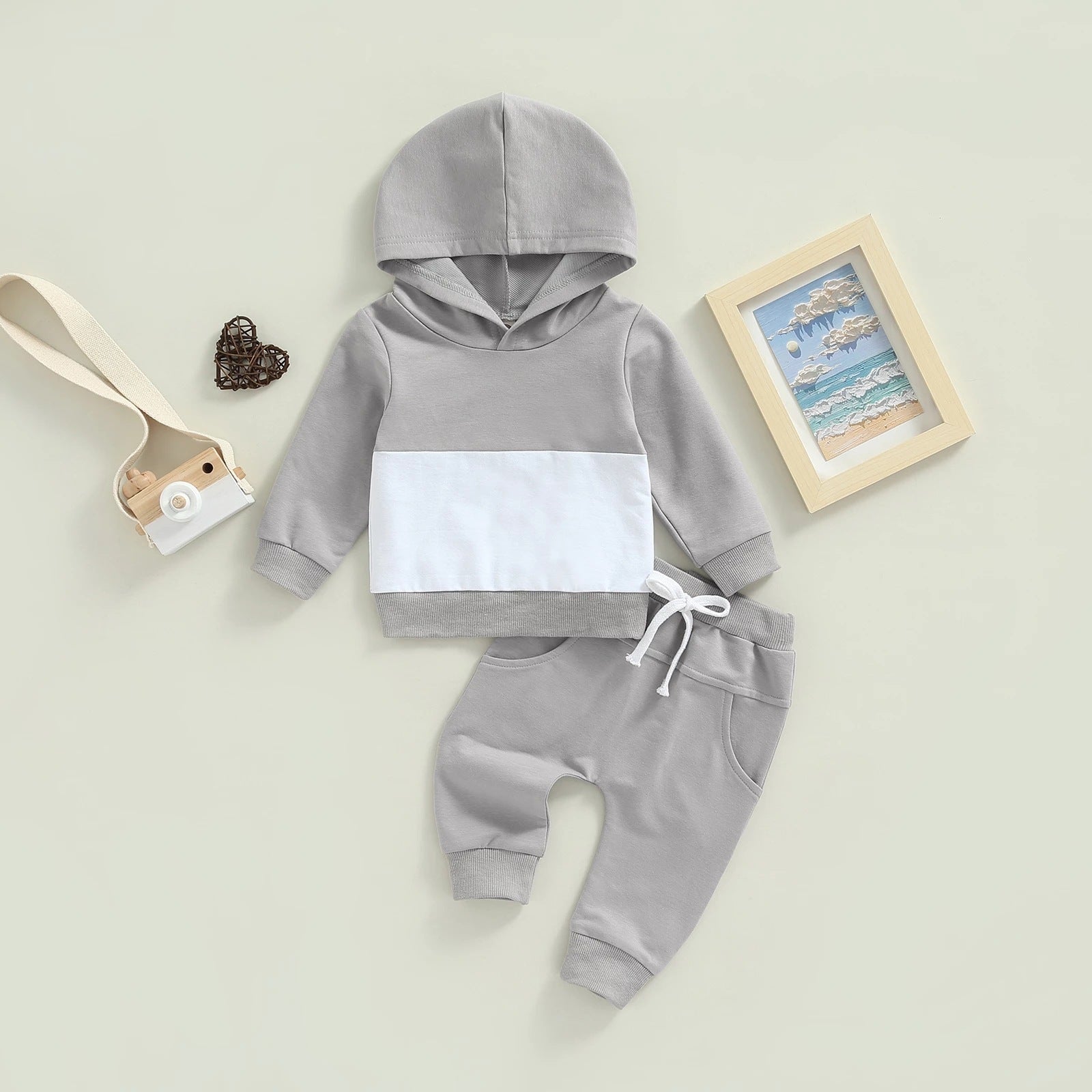 Boys Patchwork Hoodie Suit Fashion Casual - Cindi Book