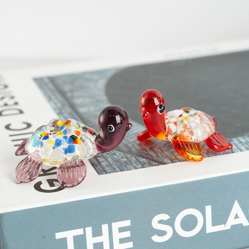 Handmade Glass Craft Little Turtle Ornament - Cindi Book