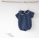 Ultra-thin Cool Lapel Baby College Style Jumpsuit - Cindi Book