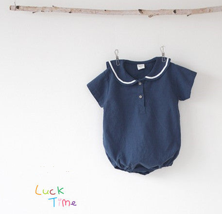 Ultra-thin Cool Lapel Baby College Style Jumpsuit - Cindi Book