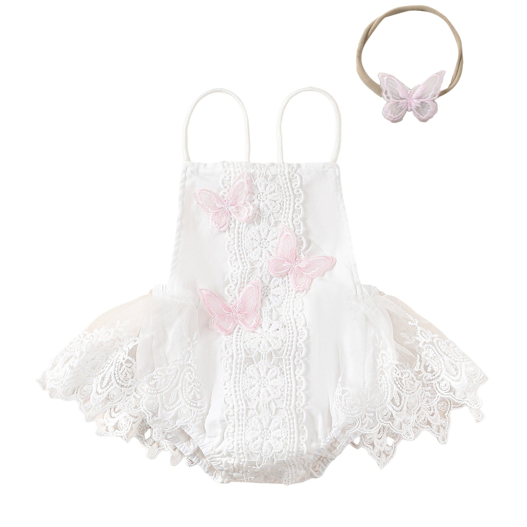 Girls' Butterfly Lace Yarn Princess Dress Headdress - Cindi Book