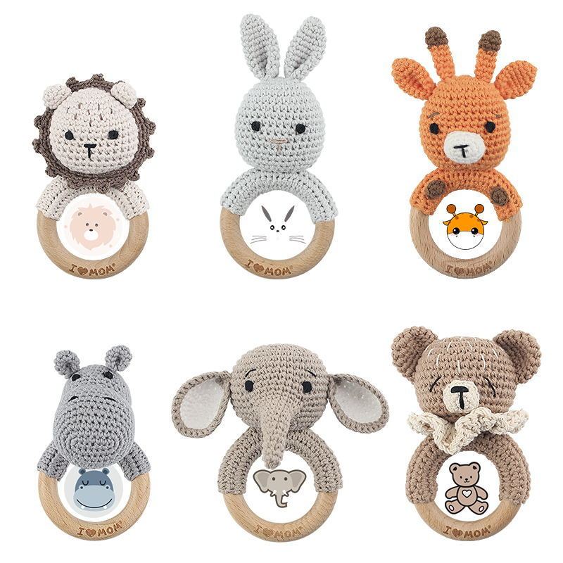 Baby Rattle Hand Woven Cartoon Animal Bracelet Newborn Soothing Doll - Cindi Book