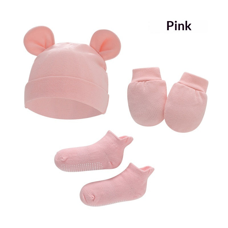 Newborn Hat Mittens And Socks Set With Rubber-soled Shoes - Cindi Book