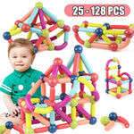 Big Size DIY Magnetic Construction Set Early Learning Constructor Variety Magnetic Rod Building Blocks For Children Toys Gift - Cindi Book