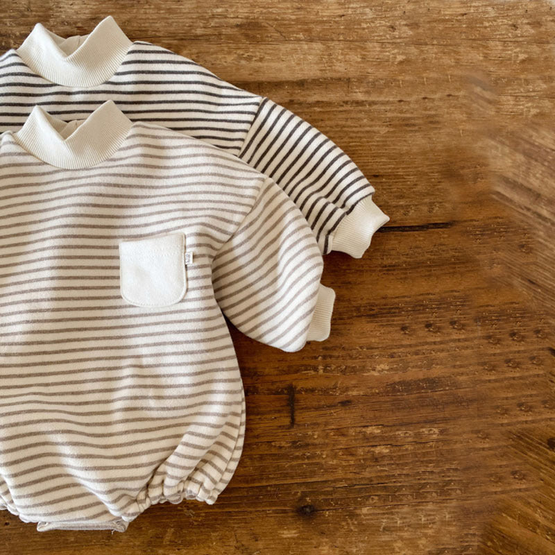 Striped Turtleneck Romper Bag Fart Sweater Loose And Casual - Cindi Book