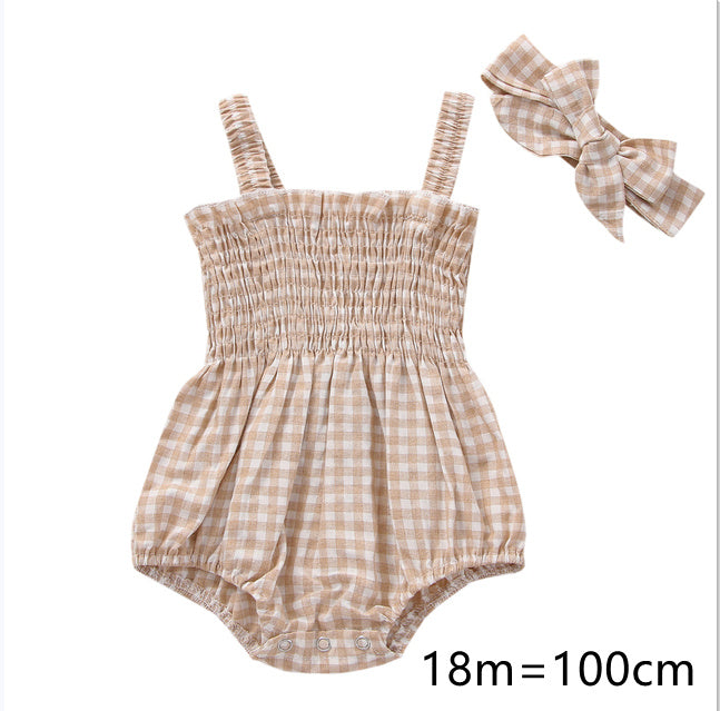 Infant Baby Girls 2Pcs Summer Outfits, Sleeveless Frill Smoc - Cindi Book