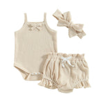 Children's Summer Waffle Suspender Bow Set - Cindi Book