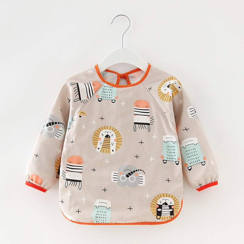 Baby Dinner Coverall Bib Spring And Autumn Long Sleeve Apron - Cindi Book