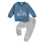 Casual Boy Letter Printed Crew Neck Sweatshirt Trousers Suit - Cindi Book