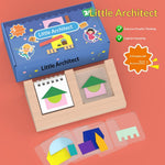 Building Block House Geometric Shape Spatial Reasoning Puzzle Tabletop Game Toy - Cindi Book