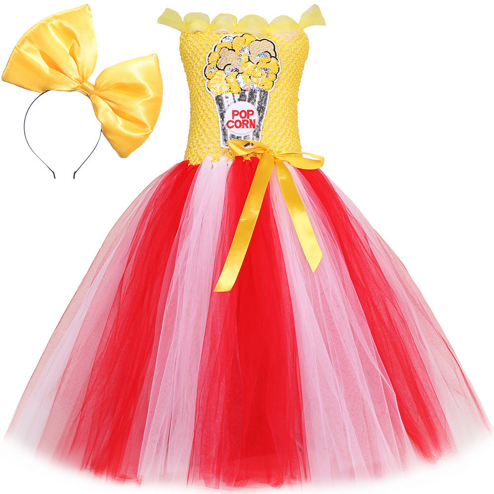 Popcorn Girl's Mesh Princess Pettiskirt Long - Cindi Book