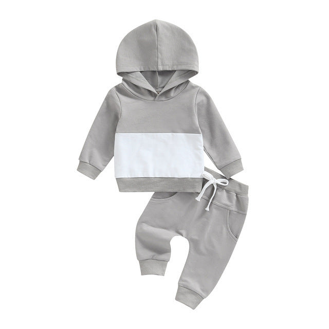 Boys Patchwork Hoodie Suit Fashion Casual - Cindi Book