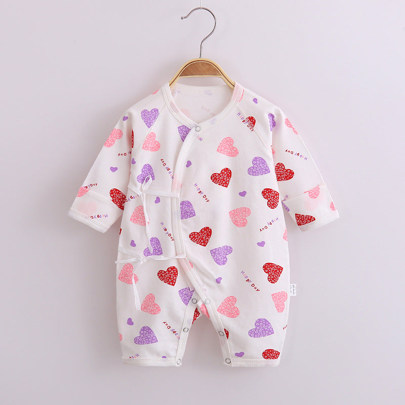 Baby's Cotton Long-sleeved Lace-up Butterfly Jumpsuit - Cindi Book