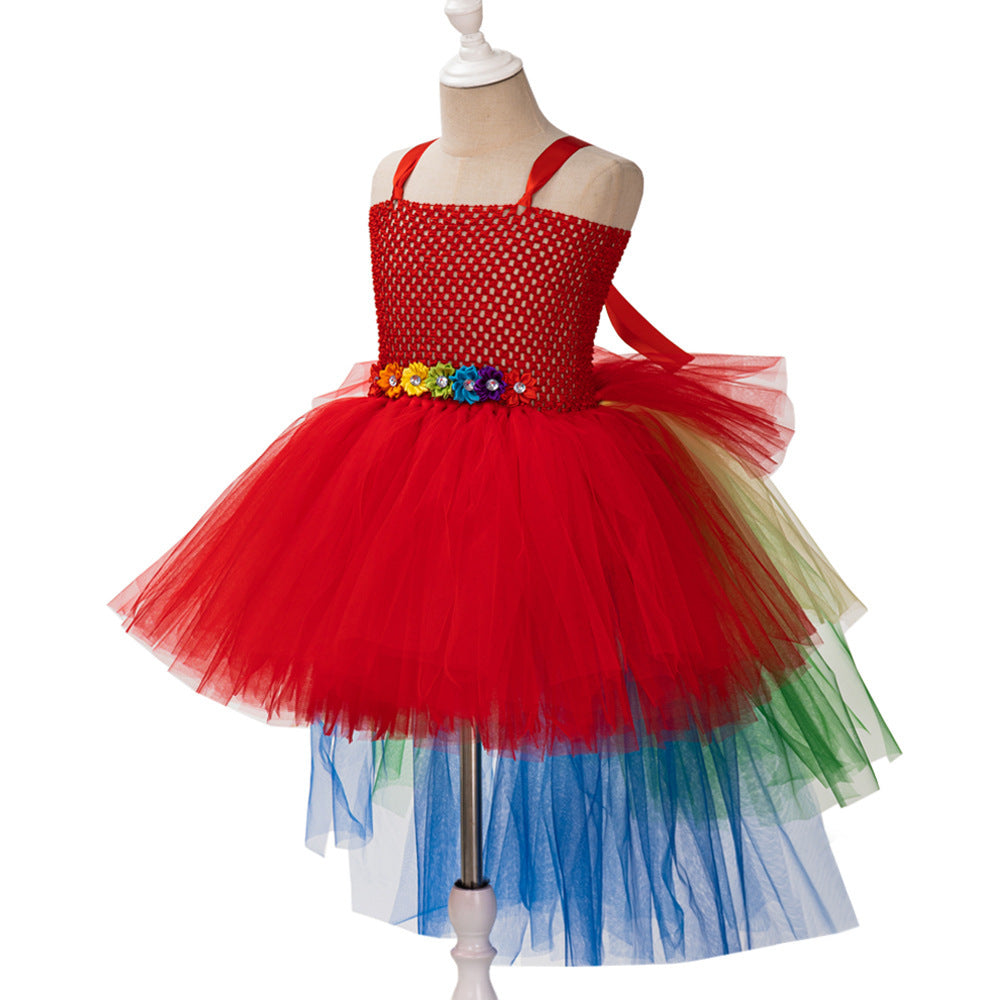 Children's Trailing Parrot Dress Birthday Dress Catwalk Ball - Cindi Book