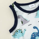Boys Fashion Cartoon Dinosaur Printed Two-piece Suit - Cindi Book