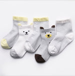 Children's Socks Pack of 5 Colors Breathable Summer Cotton Socks for Boys and Girls - Cindi Book
