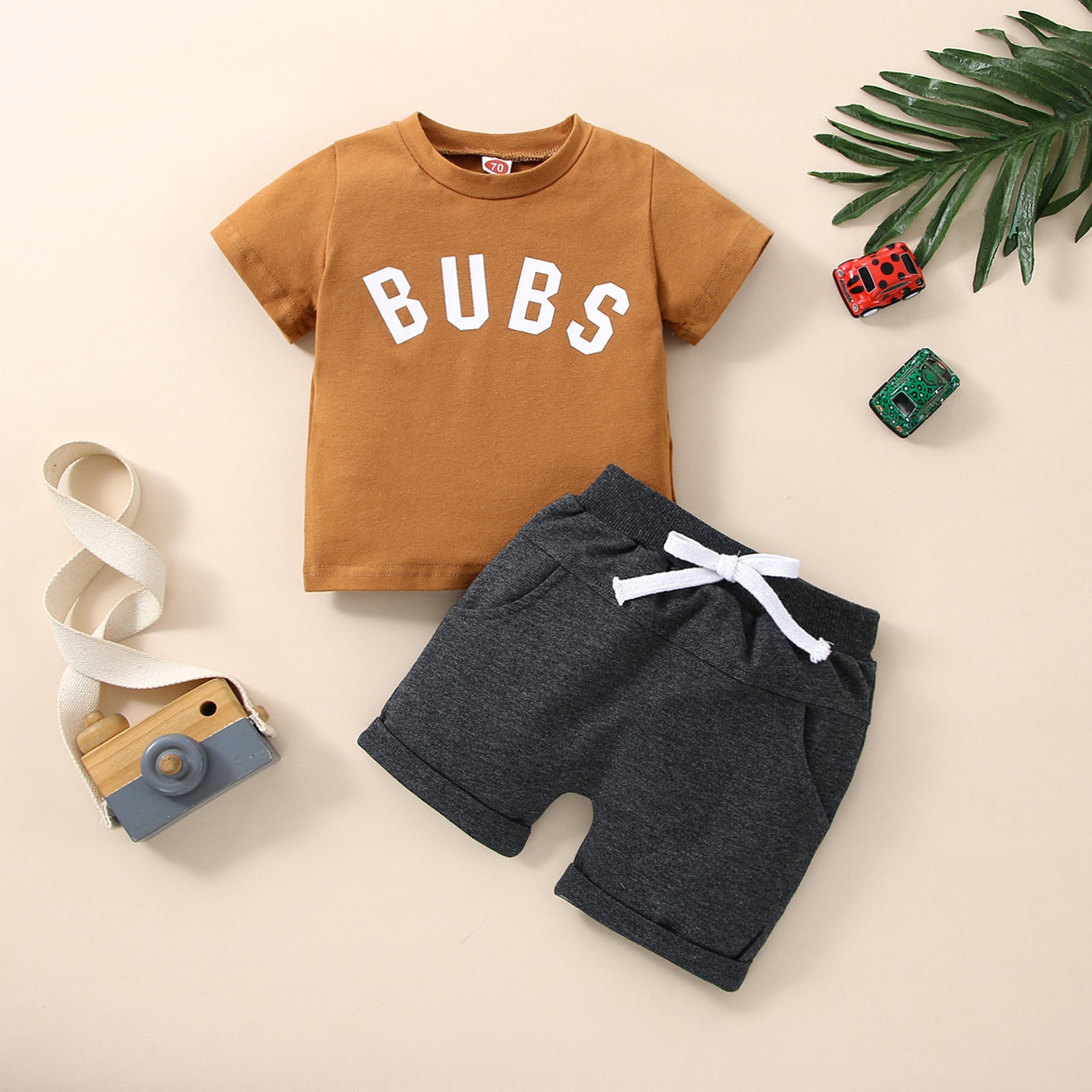 Short Sleeve Suit Boy Letter Printing - Cindi Book