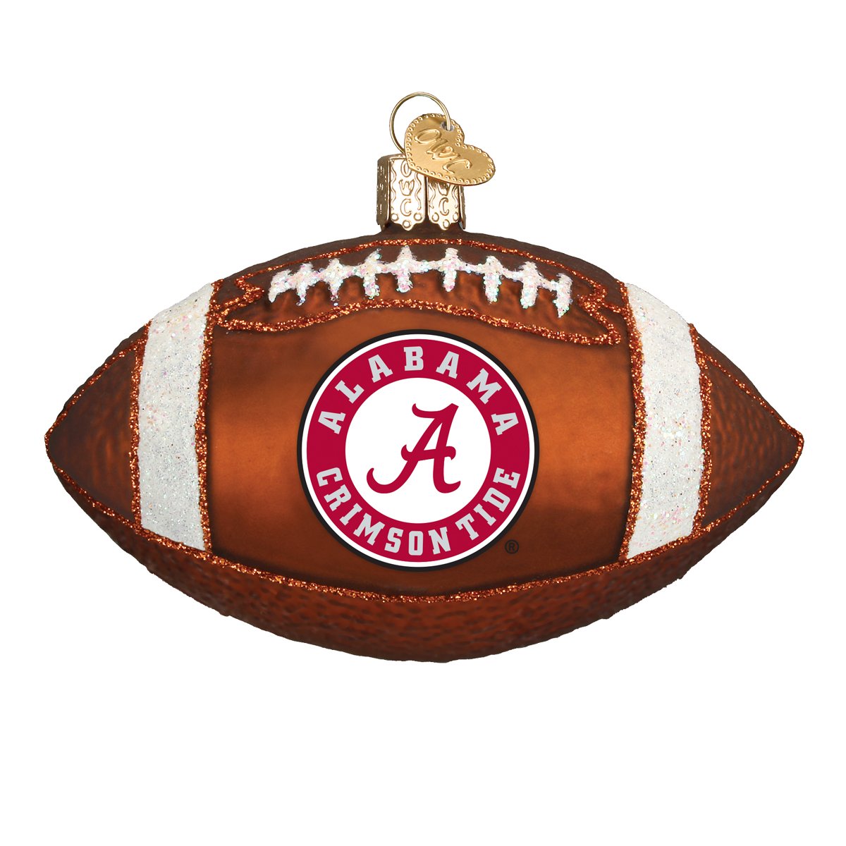 Old World Christmas Alabama Football Ornament - hand-blown glass Christmas tree ornament (view 3)