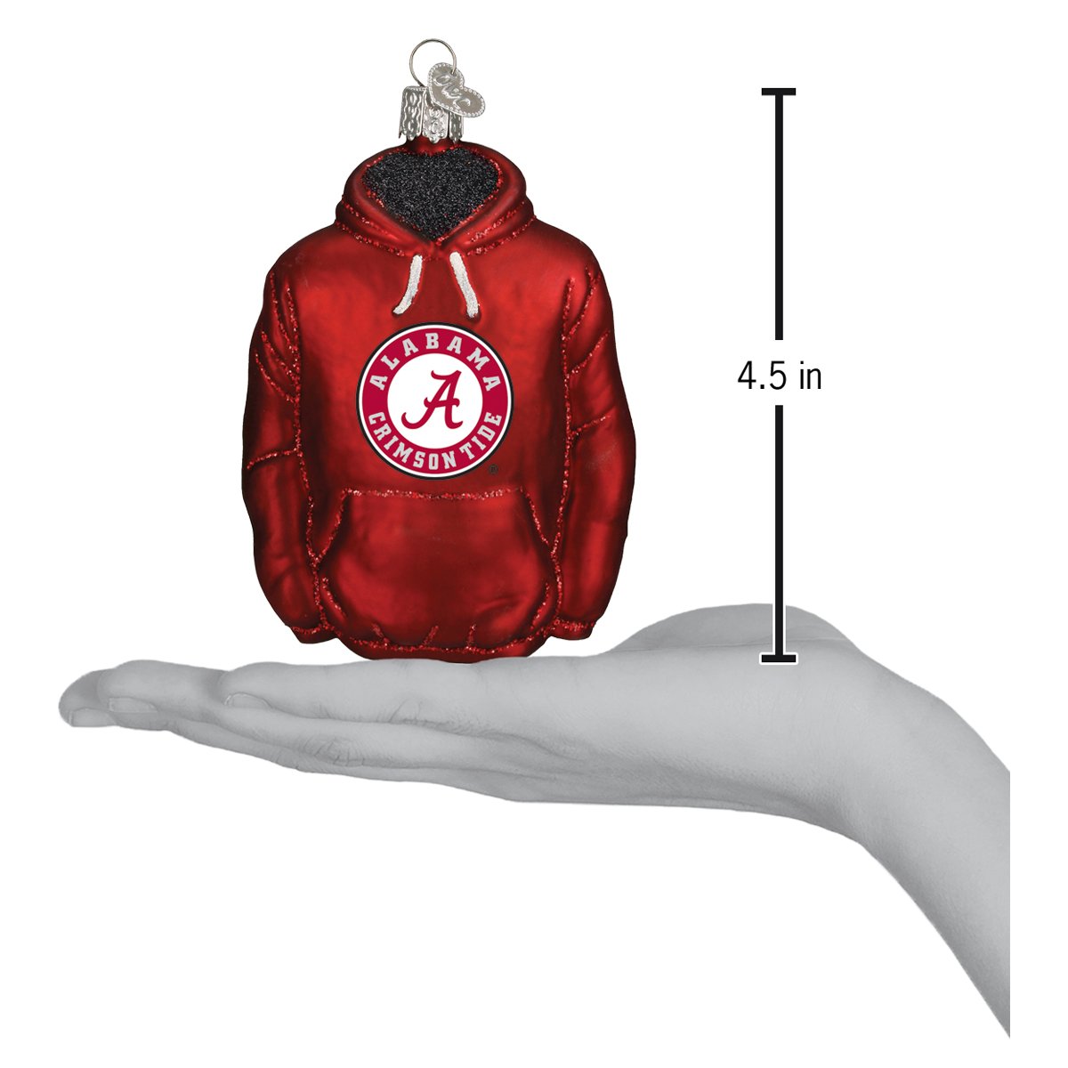 Old World Christmas Alabama Hoodie Ornament - hand-blown glass Christmas tree ornament (view 4)