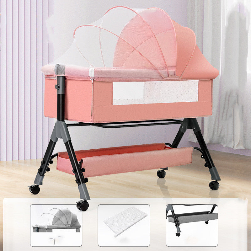 Baby Splicing Portable Multifunctional Mobile Folding Cradle Bed - Cindi Book