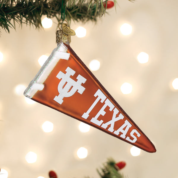 Old World Christmas Texas Pennant Ornament - hand-blown glass Christmas tree ornament