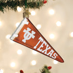 Old World Christmas Texas Pennant Ornament - hand-blown glass Christmas tree ornament