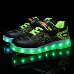 Size 26-37 Kids Led USB Recharge Glowing Shoes Children's Hook Loop - Cindi Book
