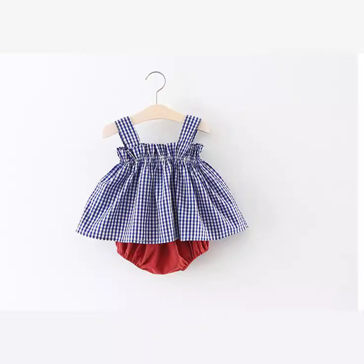 Plaid Suspenders Butt Clothes Trendy Two-piece Suit - Cindi Book