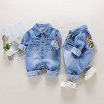 Men's And Women's Denim Printing Jumpsuit - Cindi Book