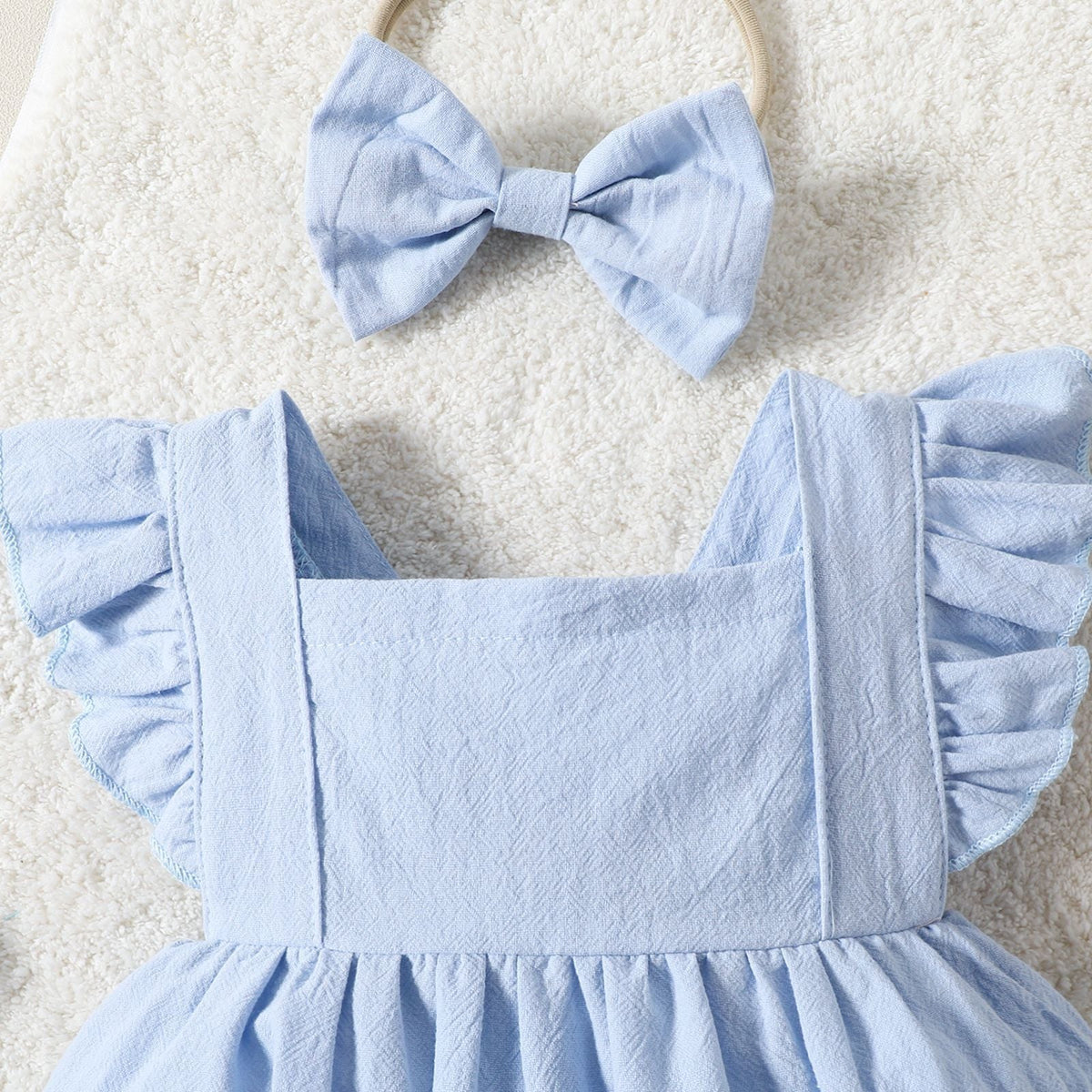 Flying Sleeve Shoulder Solid Color Sleeveless Romper - Cindi Book