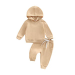 Boys' Solid Color Hooded Long Sleeve Sweater Trousers Suit - Cindi Book