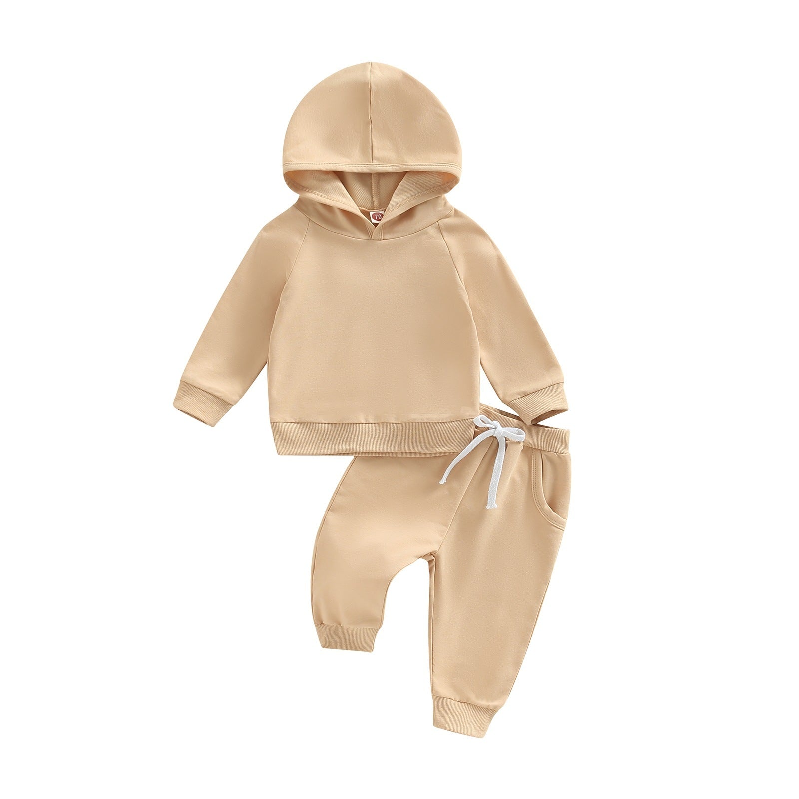 Boys' Solid Color Hooded Long Sleeve Sweater Trousers Suit - Cindi Book