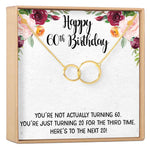 60th Birthday Necklace, Multiple Styles