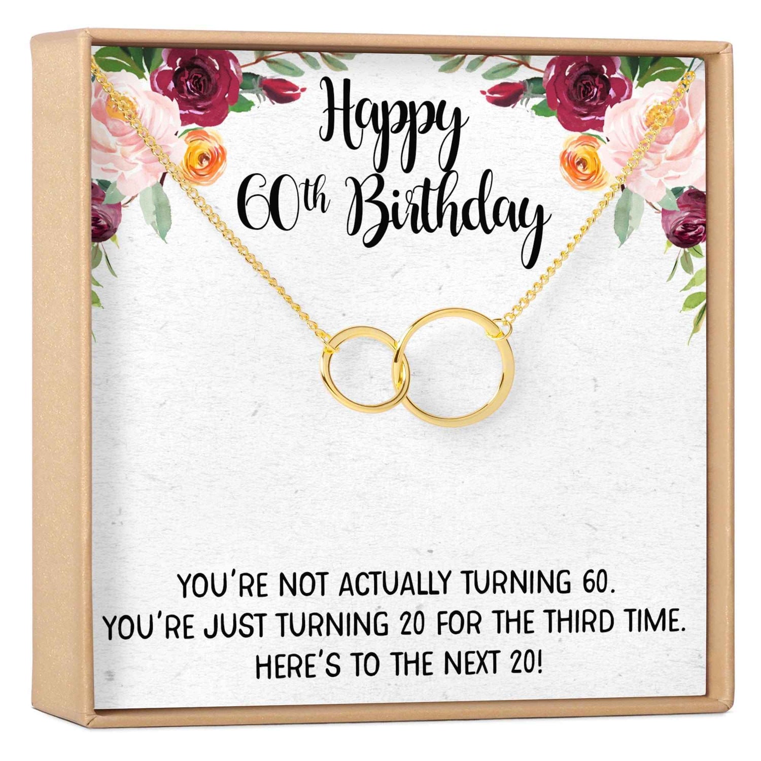 60th Birthday Necklace, Multiple Styles