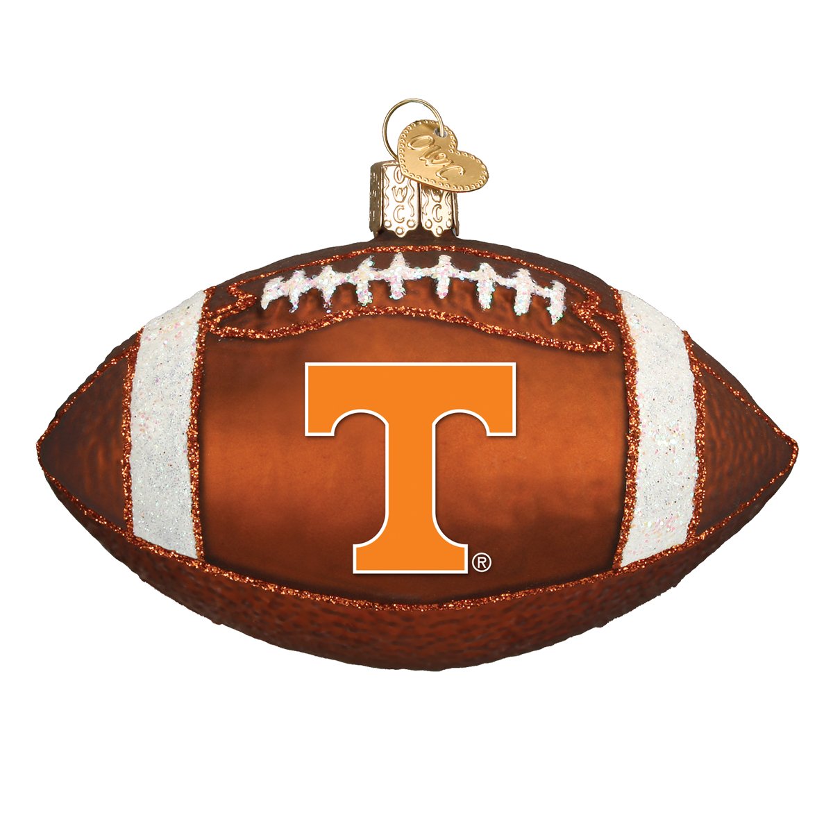 Old World Christmas Tennessee Football Ornament - hand-blown glass Christmas tree ornament (view 3)
