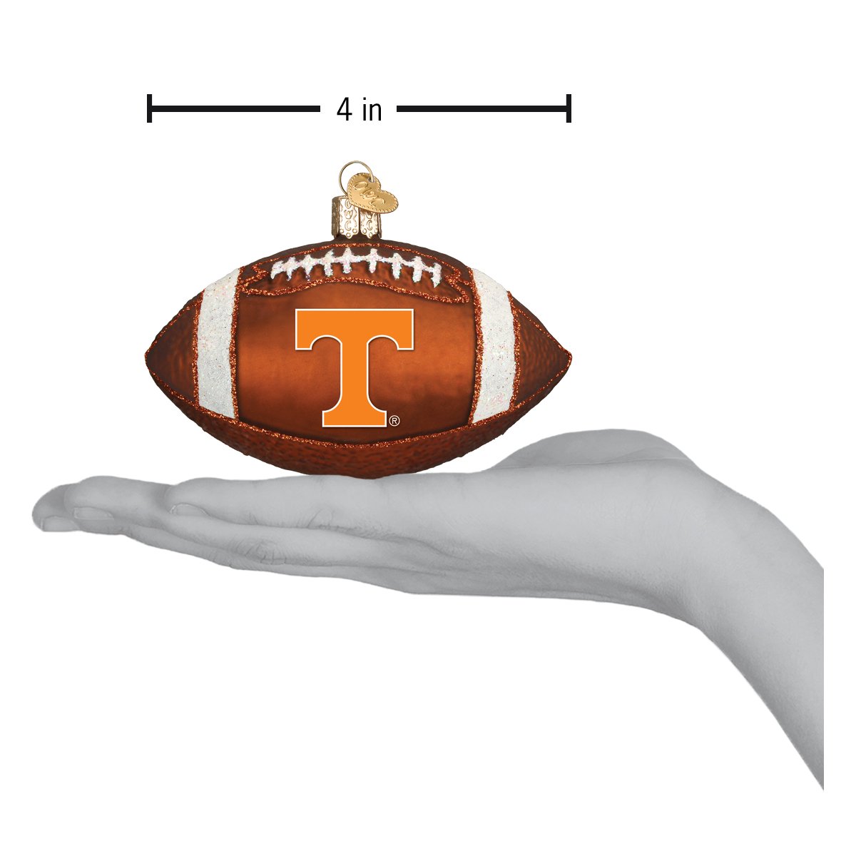 Old World Christmas Tennessee Football Ornament - hand-blown glass Christmas tree ornament (view 4)