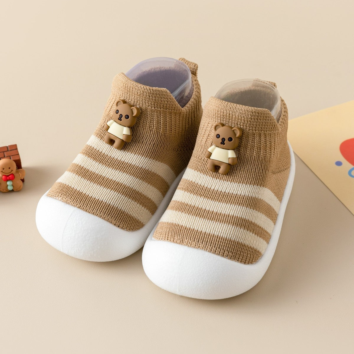 Casual Simple Soft Bottom Non-slip Cartoon Striped Toddler Shoes - Cindi Book