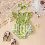 Candy Color Flower Print Pleated Cake Jumpsuit - Cindi Book
