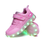 Size 26-37 Kids Led USB Recharge Glowing Shoes Children's Hook Loop - Cindi Book
