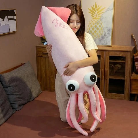 Full Size Squid Soft Stuffed Plush Pillow Toy - Cindi Book