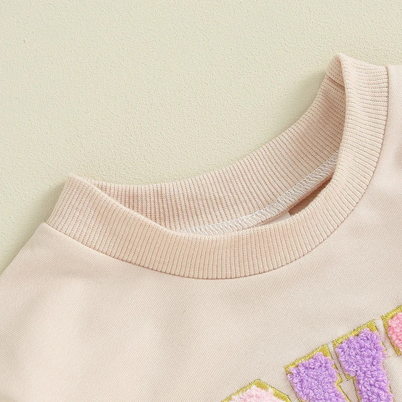 Infant Toddler Long Sleeve Alphabet Embroidery Romper - Cindi Book